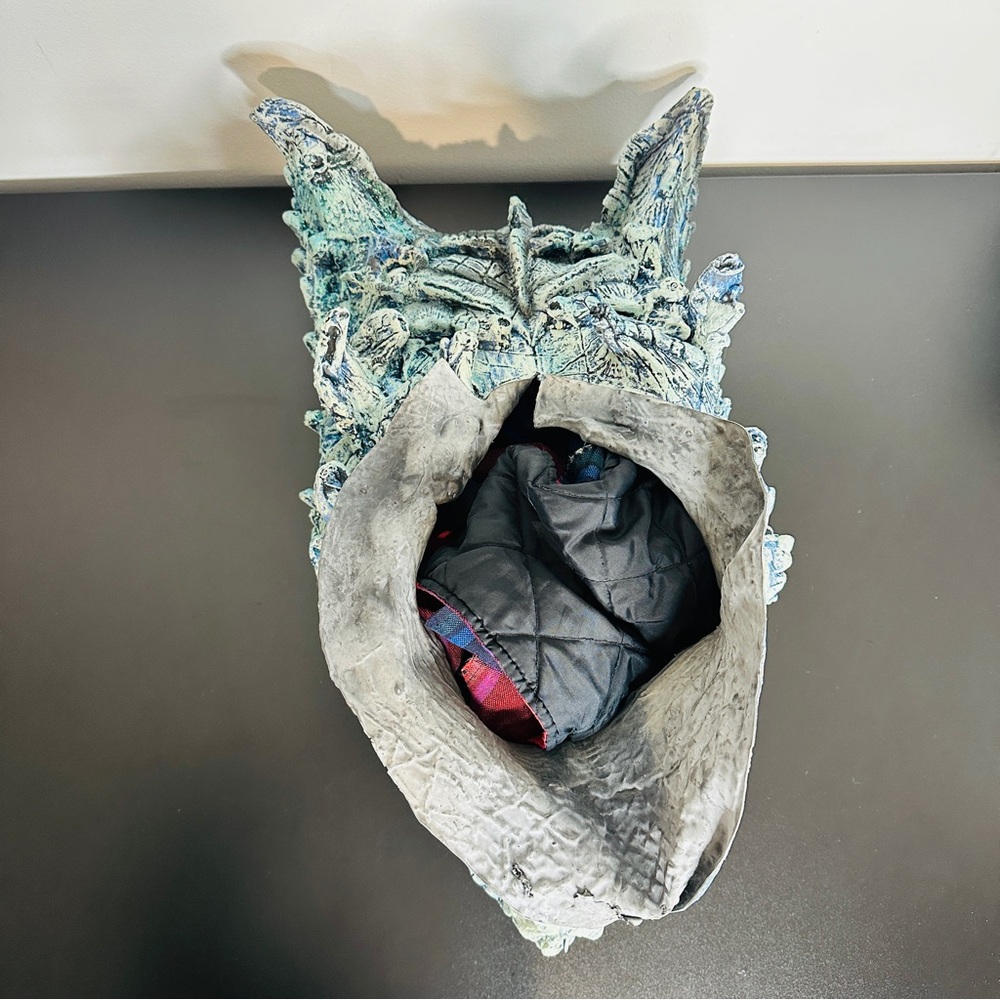WINTER ARCTIC DRAGON COSTUME FANTASY SERPENTINE COSPLAY MASK Game of Thrones Blu - Picture 8 of 9